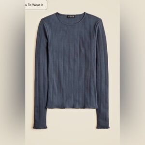 J.Crew New pointelle long-sleeve T-shirt in dark shadow